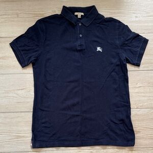 Burberry Navy Blue Polo Shirt Large